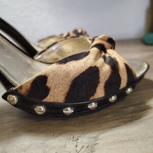 Dolce & Gabbana Leopard Print Women's Heels with Studded Detail